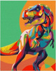 Malowanie Po Numerach Kolorowy Tyranozaur 50x40 Cm Z Ramą Kreatywne